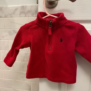 Polo by Ralph Lauren boys size 9 months red sweater.